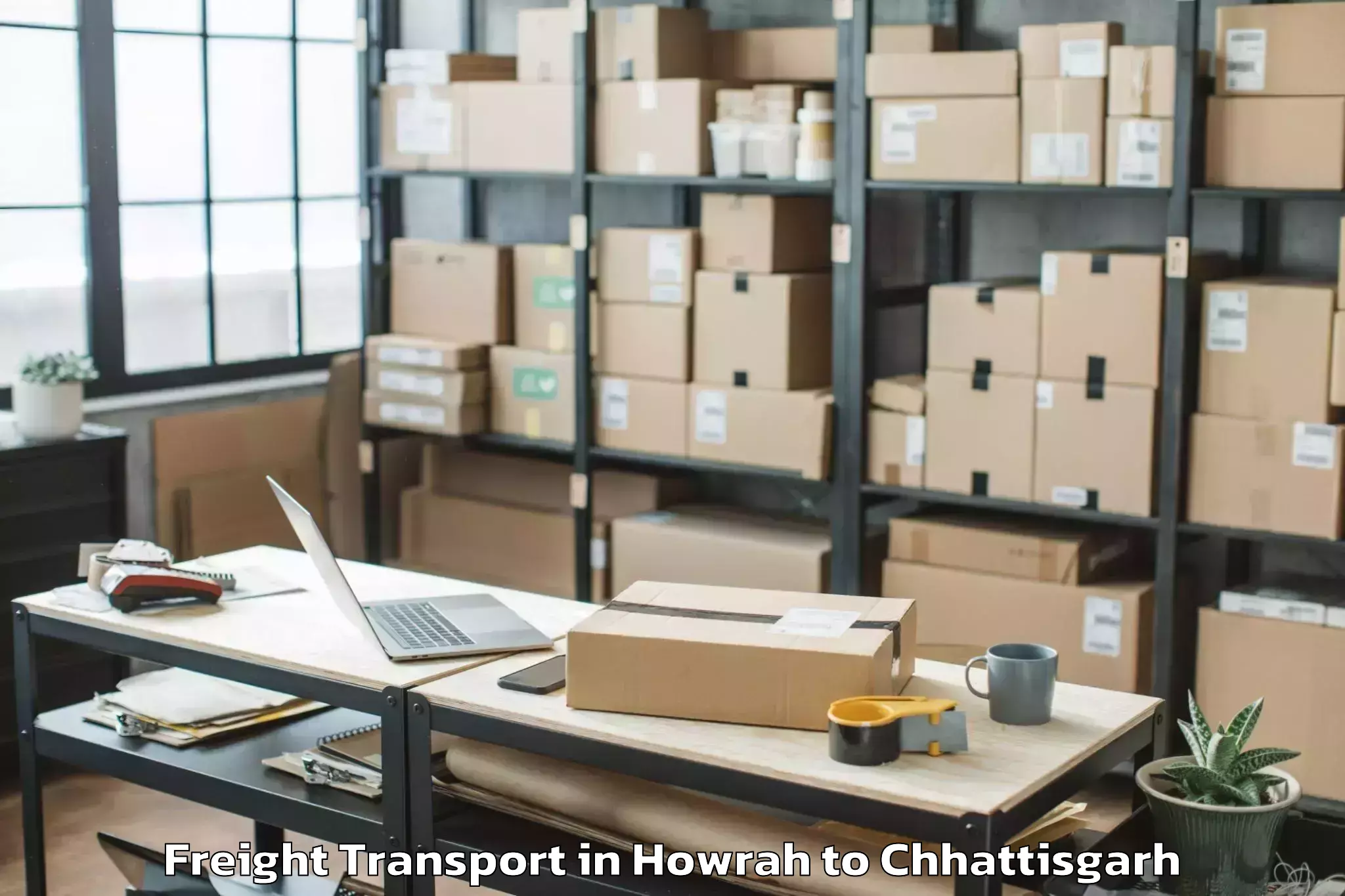 Affordable Howrah to Bhopalpatnam Freight Transport